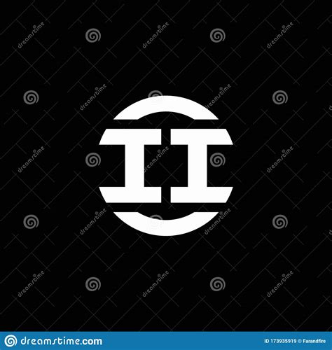 II Logo Monogram Isolated On Circle Element Design Template Stock