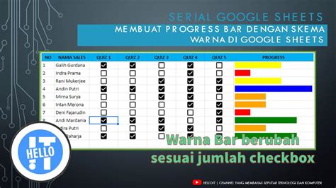 Membuat Progress Bar Dengan Skema Warna Di Google Sheets YouTube