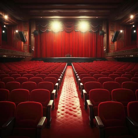 Premium Ai Image Dramatic Red Curtain And Carpet In A Cinematic