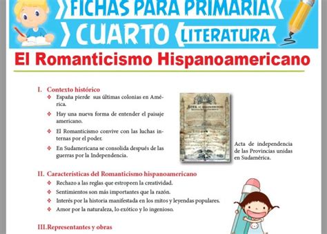 El Romanticismo Hispanoamericano Para Cuarto Grado De Primaria