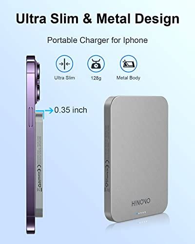 Hinovo Magnetic Power Bank Mah Portable Charger Iphone Compatible