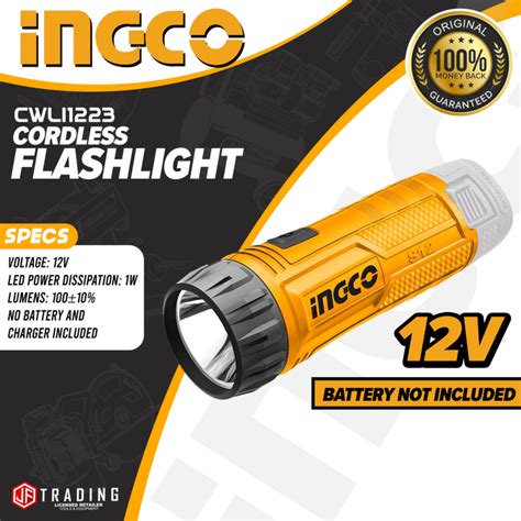 Ingco Cwli V Lithium Ion Cordless Flashlight Emergency Light S