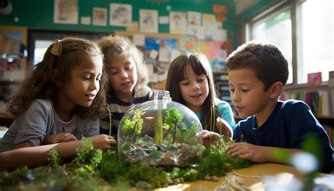 Premium Photo | Elementary school environmental classroom students are ... 