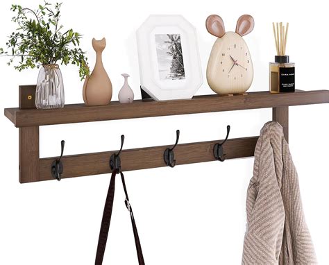 Smibuy Coat Hooks With Shelf Wall Mounted 74 Cm Entryway Coat Rack For