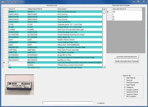 alternate inventory stock number