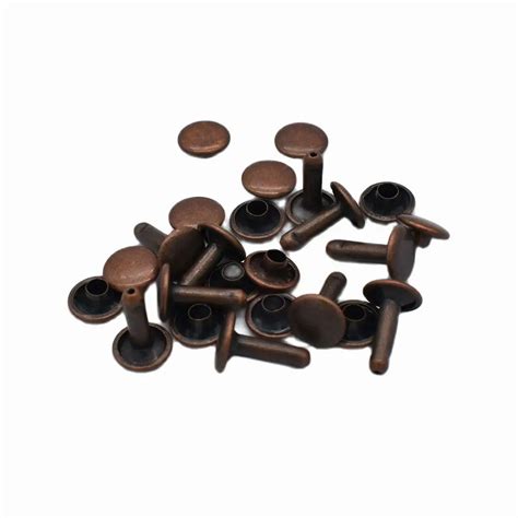 9mm Bronze Double Cap Rivets Studs For Leathercrafts Fastener Snaps