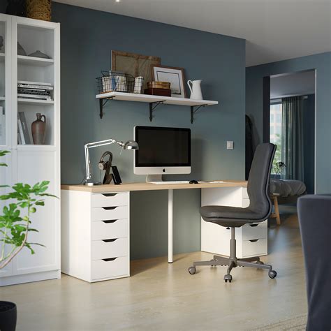 Alexlagkapten Desk White Stained Oakwhite 200x60 Cm Ikea Eesti