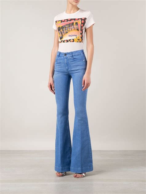 Stella Mccartney Denim Flared Jeans In Blue Lyst