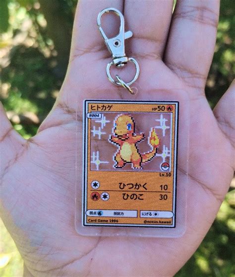 Llavero Carta Pok Mon Charmander Noxus Kawaii Oficial