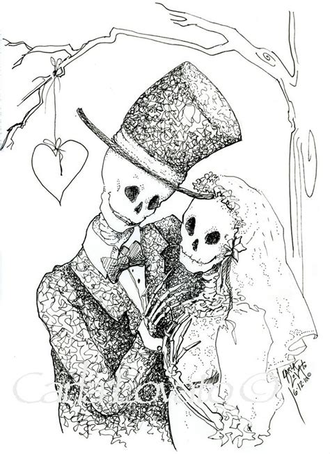 Skeleton Bride And Groom Drawing At Explore Collection Of Skeleton Bride