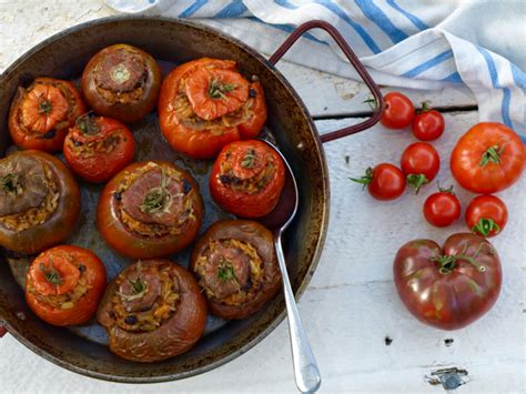 Greek-style stuffed tomatoes - The Fruitful Kitchen