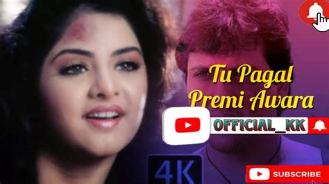 Divya Bharti Song 4k Tu Pagal Premi Aawara Shola Aur Shabnam