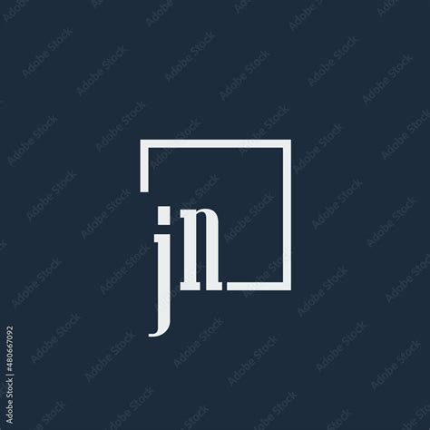 JN initial monogram logo with rectangle style dsign Stock Vector | Adobe Stock