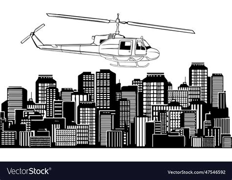 Outline helicopter design Royalty Free Vector Image