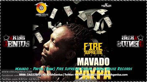 Mavado Paypa Paper Raw Fire Supreme Riddim May 2014 Youtube Music