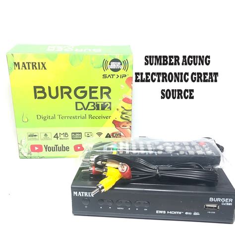 Jual Set Top Box STB Matrix Hijau Burger Receiver DVB T2 Siaran Digital