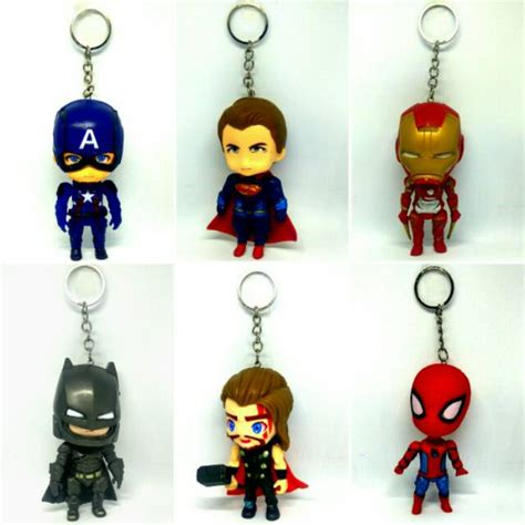 Jual Gantungan Kunci Avengers Marvel Iron Man Batman Superman Captain