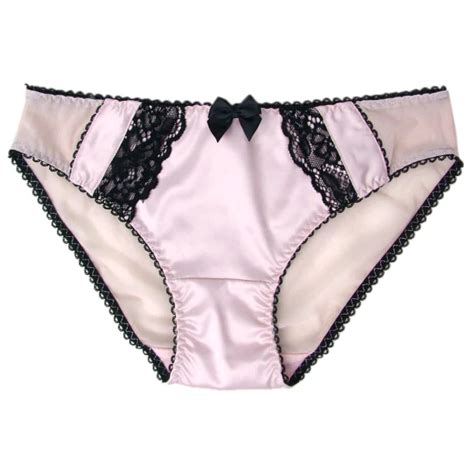 Underwear Set Satin Fabric Color Contrast Bra With Bikini Hi Leg Sexy Lingerie And Bralette