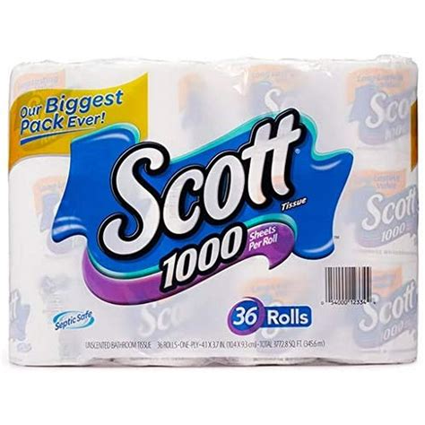 Scott 1000 Sheets Per Roll Toilet Paper36 Rolls Bath Tissue Walmart