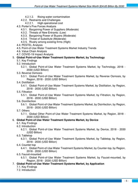 PPT Point Of Use Water Treatment Systems Market PowerPoint