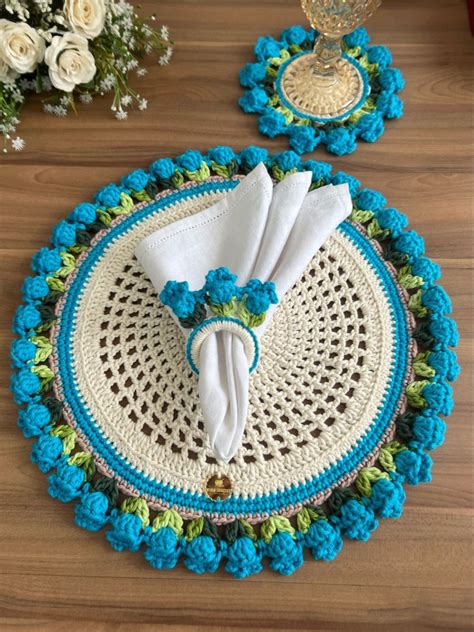 Jogo Americano De Croch Crochet Table Mat Crochet Table Runner