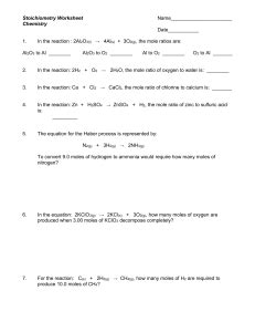 Stoichiometry Worksheets