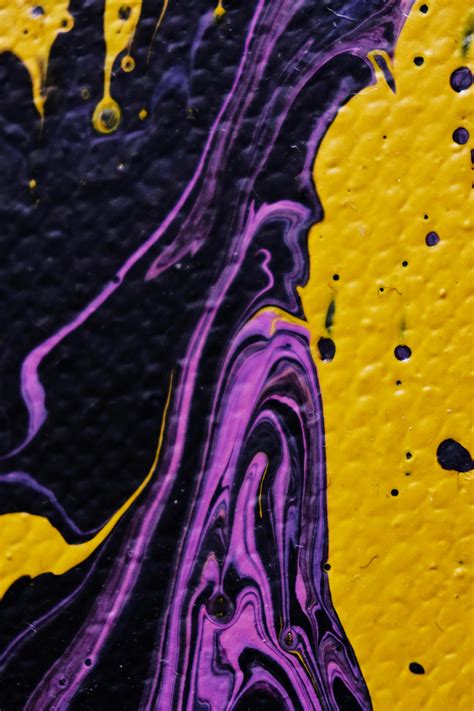Yellow and Purple Abstract Painting · Free Stock Photo