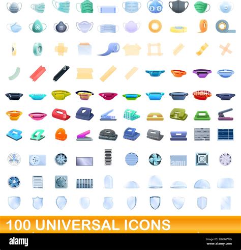 Universal Icons Set Cartoon Illustration Of Universal Icons