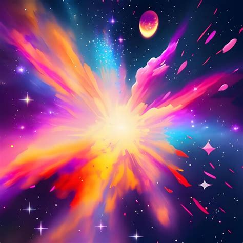 Premium AI Image | A celestial scene with a cosmic explosion of ...