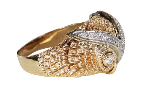 Lot Detail Elvis Presley Owned And Worn Kt Gold Diamond Owl Ring