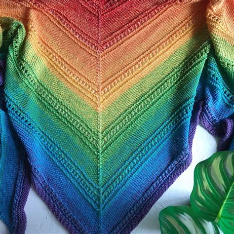 Rainbow Triangular Shawl Knitting Pattern Pdf Inspire Uplift