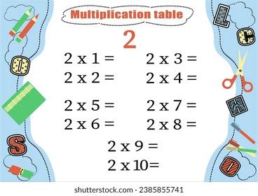 Multiplication Table By 2 Task Consolidate Stock Vector (Royalty Free ...