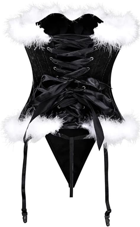 Plus Size XXXXXXL Sexy Erotic Women Outfit Red Black Christmas Lingerie Corsets Top With G String