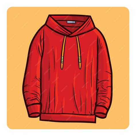 Premium Vector Simple Red Hoodie Cartoon Illustration