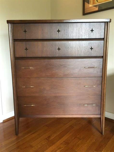 Mid Century Modern Highboy Dresser From Saga Series By Broyhill EPOCH