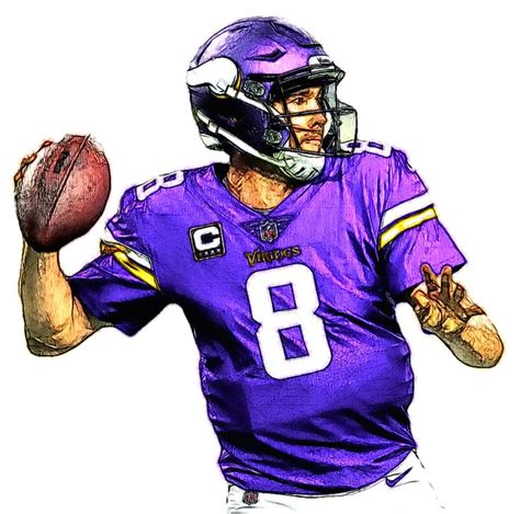 Kirk Cousins Vikings Qb Football Illustration Football Helmets