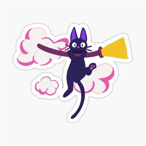 Jiji Ghilbli On A Broom Sticker For Sale By Luinwen Redbubble