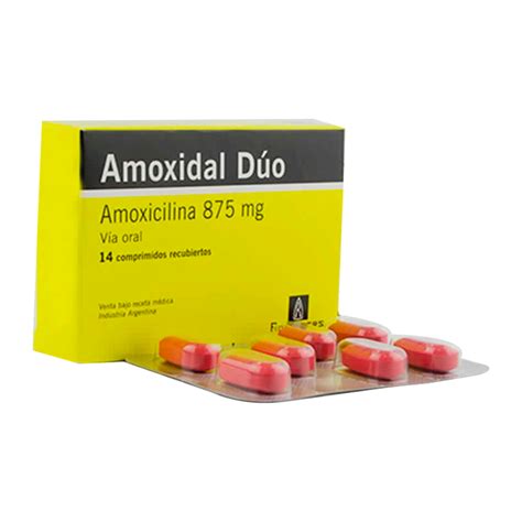 Amoxidal Dúo Amoxicilina 875 mg Caja de 14 comprimidos recubiertos