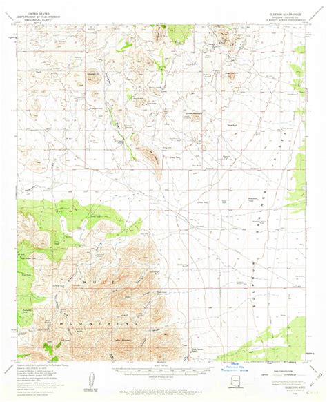 Gleeson Arizona 1958 1963 USGS Old Topo Map Reprint 15x15 AZ Quad