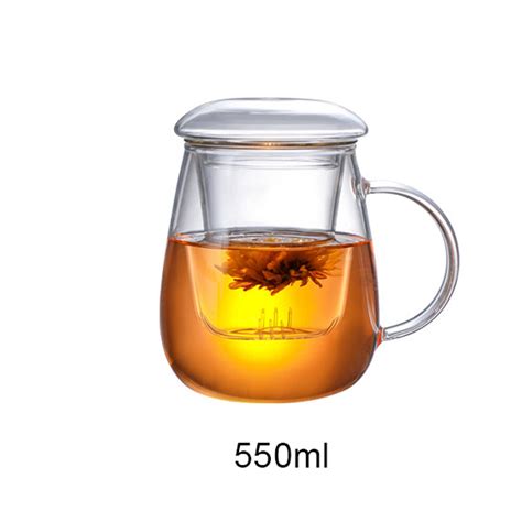 【ready Stock】zir Mall Clear Glass Tea Cup Glass With Teapot Basket And Lid Cocktail Cup Whiskey