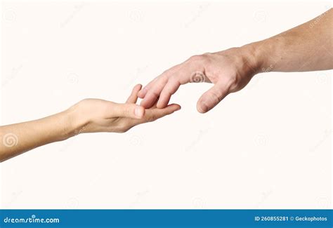 Man And Woman Hands Reaching To Each Other Stock Image Image Of