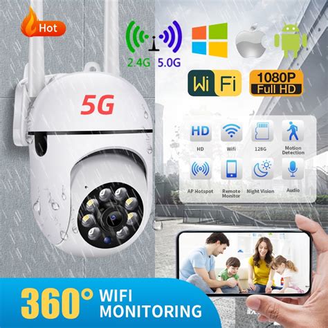 5G 3MP 2MP PTZ WIFI IP Câmera Áudio Impermeável CCTV Vigilância