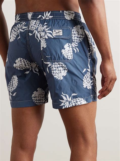 Hartford Straight Leg Mid Length Printed Recycled Swim Shorts For Men