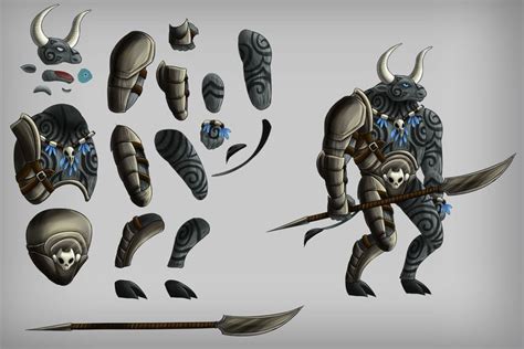 2d Game Minotaur Character Sprites Graphic Design