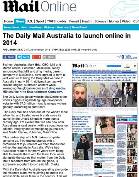 Mail Online coming to Australia in joint venture with Mi9 - Mumbrella