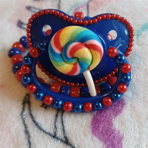 Adult Decoden Pacifier Rainbow Lollipop Center With Depop