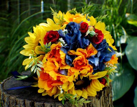 Ready To Ship Wedding Bouquet Sunflower Bridal Bouquet Silk Wedding