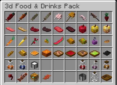 3D Food and Drinks Pack Java 1.20.2 [FREE] (Works in 1.19+) Minecraft ...