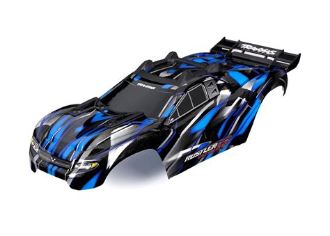 Traxxas Body Rustler 4x4 Ultimate Blue Painted Decals Applied