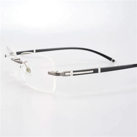 Vazrobe Rimless Glasses Frame For Men Eyeglasses Man Prescription Spectacles Black Gold